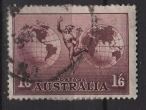 Australia, Airmail,  1937  - Scott  C5 used -  1sh6p, Mercury & Hemispheres (6-678)