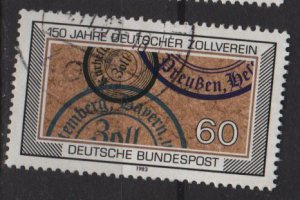 Germany 1983 -  Scott 1407  used - 60pf,  Customs Union (7-8)