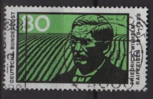 Germany 1988 -  Scott 1550 used - 80pf, Friedrich Wilhelm Raiffeisen  (7-22)