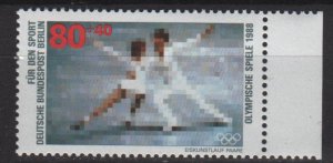 Berlin semi postal 1988 -  Scott 9NB255  MNH - 80 + 40 pf,  sports, Figure skating (7-119)