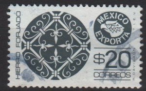 Mexico 1975/87 - Scott 1128  used  - 20p,  Export emblem & Wrought iron (8-319)