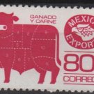 Mexico 1975 - Scott 1113b Perf.. 11 x 11.1/2, MNH  - 80c, Export emblem &  meat cuts  (8-303)