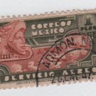 Mexico Airmail  1944/46 - Scott C139 used - 1p, Eagle man & plane type of '34 (6-493)