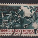 Mexico Airmail  1955 - Scott C227 used -25c, 2nd Pan American Games(6-357)