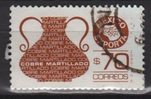 Mexico  1986/87  - Scott  1468 used  - 70p,  export emblem & copperware (3-715)