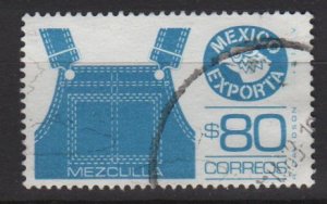 Mexico  1986/87  - Scott  1469 used  - 80p,  export emblem & denims overalls (3-22*)