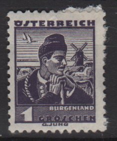Austria 1934/35 - Scott  354 MH - 1g, Burgenland costume (8-367)