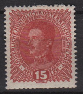 Austria 1917/18  -  Scott  168 MH- 15h, Emperor Karl I (8-397)