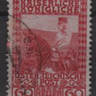 Austria 1908/13 - Scott 122 used - 60h, Franz Josef on Horseback (8-391)