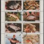 Block of 8 different Fishes, CTO cinderella unlisted "Airmail Sweden 1973", Folded (2530)