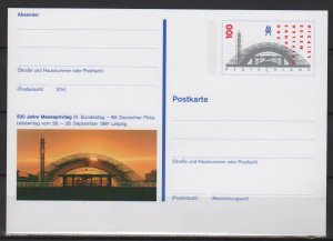 Germany Postkarte printed with Leipzig fair type scott 1958 of 1997  (4ss)