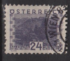 Austria 1932 - Scott 345 used - 24g,  Scenic view, Salzburg (8-468)