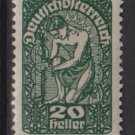 Austria  1919/20 -  Scott 208 MH  - 20h, Allegory of New Republic (8-516)