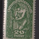 Austria  1919/20 -  Scott 208a  MH  - 20h, Allegory of New Republic (8-520)