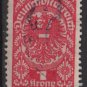 Austria  1919/20  -  Scott  217  used -  1k, Coat of Arms (8-551)