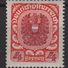 Austria 1920/21  -  Scott  244 used    - 4k, Coat  of Arms (8-581)