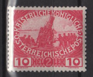 Austria  semi postal  1915  -  Scott  B5 MH  - 10h+ 2h,  Siege gun (8-570)