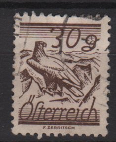 Austria 1925/27  - Scott 318  used -  30g, Fields crossed by Telegraph wires  (8-720)