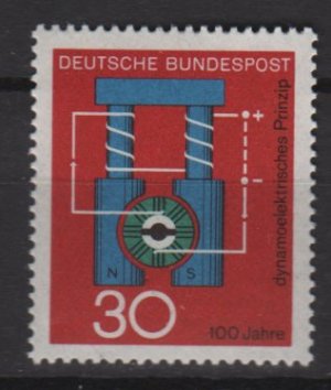 Germany 1966 - Scott 966 MNH - 30pf, Progress in Science, dynamo (9-351)