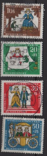GERMANY semi-postal 1967 -Scott #B418-B421 (4) used - Tale, The princess & the Frog (9-364)