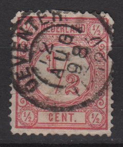 Netherlands 1876 - Scott 34 used - 1/2c, Numeral   (8-400)