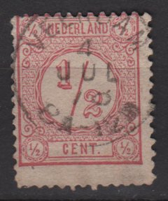 Netherlands 1876 - Scott 34a  used - 1/2c, Numeral   (8-500)