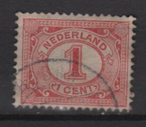Netherlands 1898 - Scott 56 used - 1c, Numeral  (8-508)