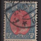 Netherlands 1898 - Scott 70 used – 15c, Queen Wilhelmina  (9-466)