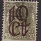 Netherlands 1923 - - Scott  119 used – 10c on 3c,  Overprinted issue  (9-483)