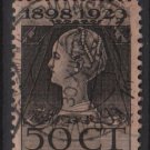 Netherlands 1923 - Scott 131 used - 50c, Queen Wilhelmina  (9-490)