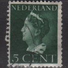 NETHERLANDS 1940/47 -  Scott  216 used -5c,  Queen Wilhelmina  (9-526)