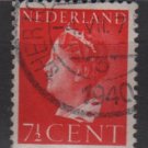 NETHERLANDS 1940/47 -  Scott  217 used – 7.1/2c,  Queen Wilhelmina (9-529)