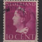 NETHERLANDS 1940/47 -  Scott  218 used – 10c,  Queen Wilhelmina  (9-530)
