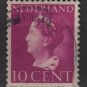 NETHERLANDS 1940/47 -  Scott  218 used – 10c,  Queen Wilhelmina  (9-530)