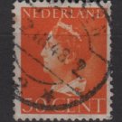 NETHERLANDS 1940/47 -  Scott  225A used  – 50c,  Queen Wilhelmina (9-545)