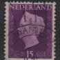 NETHERLANDS 1947/48 - Scott  291 used - 15c,  Queen Wilhelmina   (9-592)