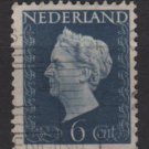 Netherlands 1948 - Scott 301 used - 6c, Queen Wilhelmina  (9-602)