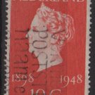 NETHERLANDS 1948 - Scott 302 used -10c, Reign of Queen Wilhelmina 50th Anniv(9-604)