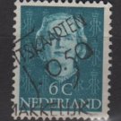 NETHERLANDS 1949 - Scott 307 used - 6c, Queen Juliana (9-608)