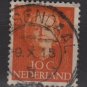 NETHERLANDS 1949 - Scott 308 used - 10c, , Queen Juliana (9-609)