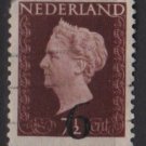NETHERLANDS 1950  - Scott 330 used - 6c on 7.1/2c, Queen Wilhelmina overprinted (9-631)