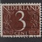 Netherlands 1953/57 - Scott 340 used - 3c, Numeral type of '46  (9-638)