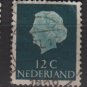 Netherlands 1953/71 - Scott 345 used - 12c, Queen Juliana   (9-648)