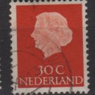 Netherlands 1953/71 - Scott 349 used - 30c, Queen Juliana (9-661)