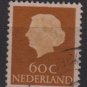 Netherlands 1953/71 - Scott  355  used - 60c, Queen Juliana (9-673)