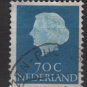 Netherlands 1953/71 - Scott  357  used - 70c, Queen Juliana (9-675)