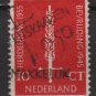 Netherlands 1955  - Scott  367  used -  10c, Flaming sword, Liberation 10th anniv  (9-687)