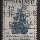 Netherlands 1957 - Scott  371  used -  30c, Admiral M.A. De Ruyter , Flagship   (9-693)
