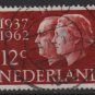 Netherlands 1962 - Scott 389 used - 12c, Queen Juliana & Prince Bernhard   (9-708)