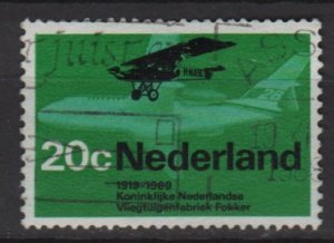 Netherlands 1968 - Scott 456 used - 20c, Plane  (9-761)